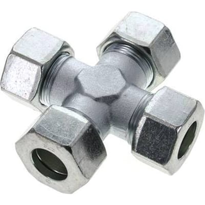25S Verzinkt Stalen Kruissok Snijring 400 Bar DIN 2353 - FL4X-C-EZ-25-S