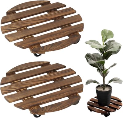 2 stuks plantenroller rond diameter 30 cm voor binnen en buiten