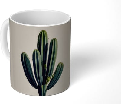 Mok - Koffiemok - Cactus - Subtiel - Groen - Mokken - 350 ML - Beker - Koffiemokken - Theemok