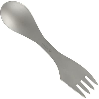 3-in-1 Ti Spork Camping Lepel Vork Mes Combo Buitenservies voor Kamperen Wandelen zilver
