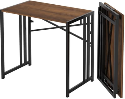 aladdien - Inklapbaar computerbureau - Ruimtebesparend - 90 cm - Mahonie - Geen montage nodig - Perfect voor thuiskantoor en camping