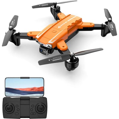 Nouveau A5S UAV Dual HD ESC Caméra WIFI FPV Évitement d'obstacles Haute Altitude Veille Pliable Télécommande Hélicoptère Jouet Quadcopter Cadeau 1 battery orange