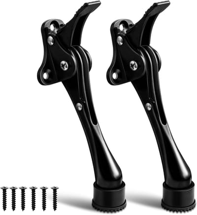 Verstelbare Deurstoppers van Rubber en Metaal, Antislip, 10 cm, 2 Stuks, Ideaal voor Binnen- en Buitendeuren