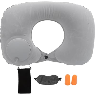 Oreiller en forme de U Press Gonflable Doux Coussin Repose-Tête Protection Cervicale pour Voiture Bureau