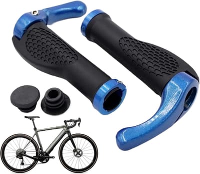 Fiets handgrepen - Stuurgrepen klemring - Comfortabel fietsen - Geavanceerd ondersteuningssysteem - 17 x 12 x 3 cm - Blauw