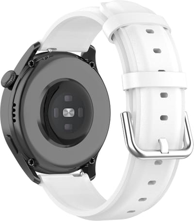 Leren bandje - geschikt voor Garmin Vivoactive 4 / Venu 2 / Venu 3 / Forerunner 255 / 265 - wit