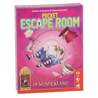 999 Games - Pocket Escape Room - in Wonderland - Escape Room Spel - Los puzzels op en ontsnap - Gezelschapsspel - Breinbreker - Nederlandstalig - Klein cadeautje