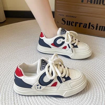 Nieuwe Lente- en Zomer Damesschoenen Dames Sneaker Pumps All-Match Platform Broodschoenen Casual Sneakers 41 white