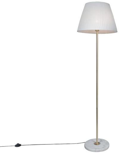 QAZQA kaso - Retro Vloerlamp | Staande Lamp met kap - 1 lichts - H 1750 mm - Crème - Woonkamer | Slaapkamer | Keuken