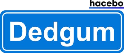 Hacebo - Plaatsnaam Sticker - 29x10 CM - Dedgum sticker - Verkeersborden sticker - grappige cadeaus - Dedgum
