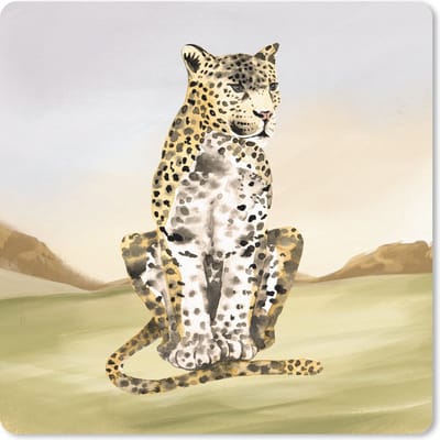 Muismat 20x20 cm - Mousepad Luipaard - Jungle - Gras - Muismatten