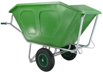 Fort Kruiwagen F&S 500 Liter Groen Met 2 Luchtbanden