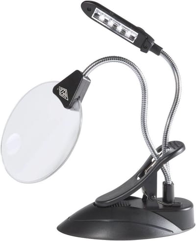 Vergrootglas met LED-lamp en Flexibele Hals - 2x en 4x Vergroting