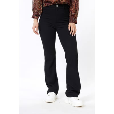 EsQualo Trousers Structure Flair Black Maat: S | Pantalons Outlet | Dames | Zwart