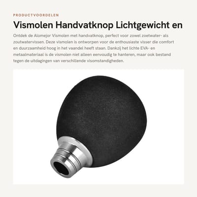 Dailygoods- Vismolen Lichtgewicht - Corrosiebestendig - Comfortabele Handgreep - Voor Zoutwater/Zoet Water - Duurzaam EVA/Metaal - Verbeterde Viservaring - Hengel