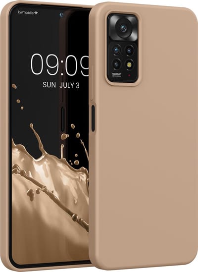 kwmobile telefoonhoesje geschikt voor Xiaomi Redmi Note 11 Pro / Redmi Note 12 Pro 4G - Hoesje met siliconen coating - Smartphone case in macchiato
