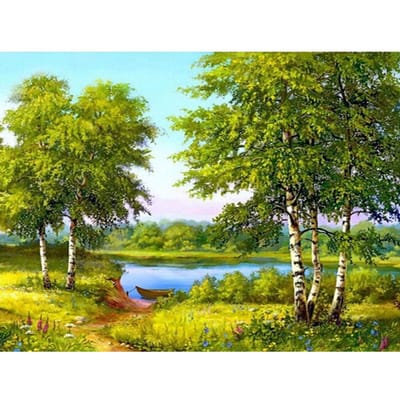 5D DIY Diamond Painting Boslandschap Borduren Kruissteek Strass Mozaïek Home Decor 20X30CM yellow
