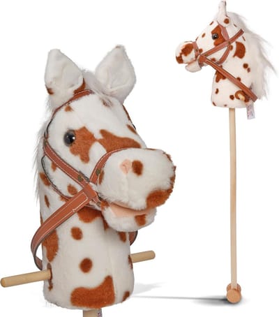 Schattig Pluche Stokpaard met Geluidsfunctie - Hinnikend en Galopperend Speelgoed voor Kinderen