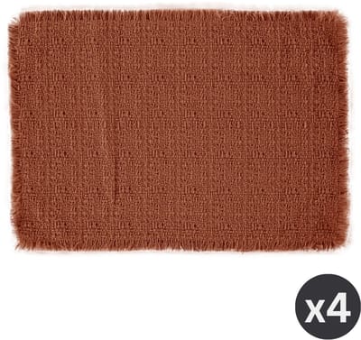 Tiseco - Placemat LINA - SET/4 - boho - stof - 33x45 cm, roodbruin