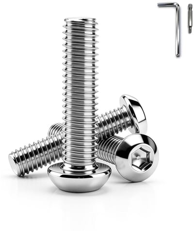 Set van 30 RVS M6 x 16 mm Lenskop Schroeven, Zeskantkop Schroeven voor Meubels en Industrieel Gebruik