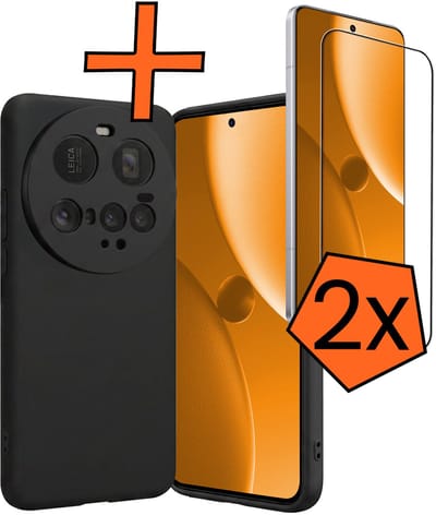 Hoes - Met 2x Screenprotector - Geschikt voor Xiaomi 15 Ultra - Sterk & Shockproof - Back Cover - Siliconen Case - Telefoon Hoes - Zwart