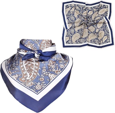 Zijden sjaal - 1stuk - vierkante sjaal - 70×70 cm - zacht - unisex - hoofdband - multifunctionele hoofdband, sjaal en neksjaal - geschikt voor dagelijks gebruik, sport of styling - lichtgewicht en comfortabel - blauw