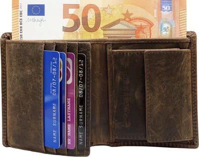 Portemonnee Heren - Portefeuille Heren - Arrigo Portemonnee - Billfold model Lichtbruin Buffelleer