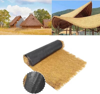 Kunst rieten dakrol - Palapa riet Tiki dak - Tuindecoratie - Waterdichte PE-kwaliteit - 0.5 x 2 meter - Geel