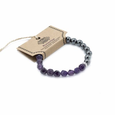 Armband met gefacetteerde edelstenen - Magnetische amethist
