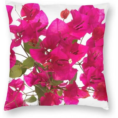 Bougainvillea Bloemen Vierkante Kussensloop Polyester Linnen Fluweel Creatief Rits Decoratieve Kussensloop Bed Kussenhoes Linen 30*30(CM)-1Pcs