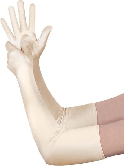 Elegante Lange Satijnen Opera Handschoenen voor Dames in Zwart - Ideaal voor Bruiloften, Avondfeesten en Dansen - 1920s Stijl Accessoire voor Prom en Dress Up