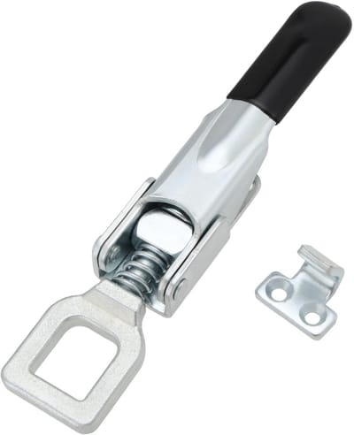Cosensi- Zware Hasp - Verstelbare Vangst - Koolstofstaal - 235mm x 45mm - 4 Bevestigingsgaten - Compatibel met Nugent/Ifor Williams - Sluitingen