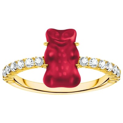 Thomas Sabo - TR2459-414-10-50 - Ring - 925 zilver - Dames - Goldbär rood - Ringmaat 50