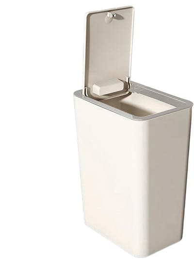 Vuilnisbak met deksel - Prullenbak compact - Kleine ruimtes - Praktisch en discreet - 10 liter inhoud - Zwart