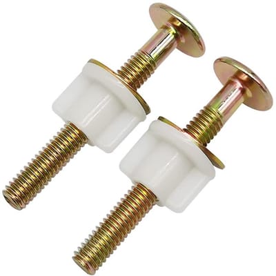 Toiletbril Bouten Set - Toilet Seat Schroeven - Toilet Reparatie - Universele Pasvorm - 2 Stuks - Zwart