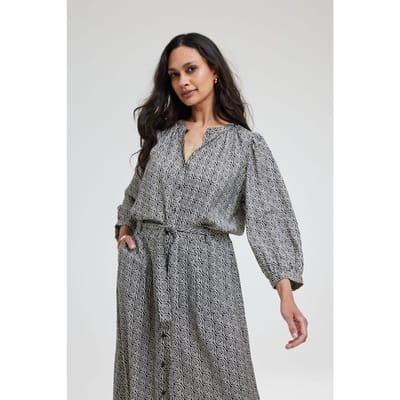 DIDI Blouse Tale Feather Grey With Palette Print Maat: 38 | Maxi Jurken Outlet | Dames | Grijs