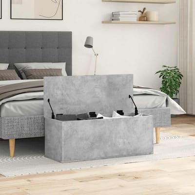 vidaXL - Opbergbox - 90x35x35 - cm - bewerkt - hout - betongrijs