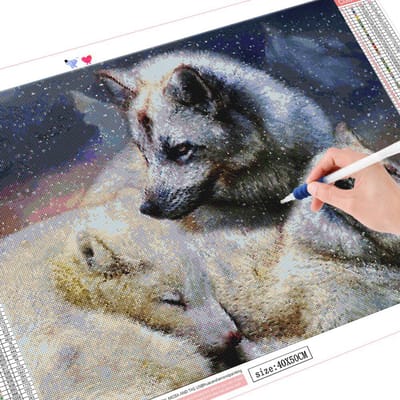 5D DIY Diamond schilderij Wolf Diamond borduurwerk verkoop Winter mozaïek dier handgemaakte cadeau decoratie Full Square 20X30CM