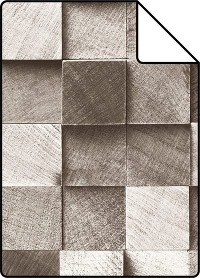 Proefstaal ESTAhome behang 3D-houtmotief bruin - 26.5 x 21 cm - 138530-S