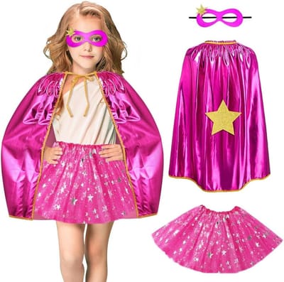 Superhelden Cape Kostuum voor Kinderen, 2/3 Stukken, Dubbelzijdige Cape met Masker, Halloween, Carnavalskostuum, Cosplay voor Jongens en Meisjes