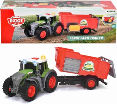 Dickie Toys Fendt Tractor met Aanhanger + Licht en Geluid