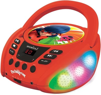 Kinder CD Speler - Muziekspeler Draagbaar - Muziek Luisteren - Met Lichteffecten - 20.5 x 23.8 x 11.6 cm - Rood