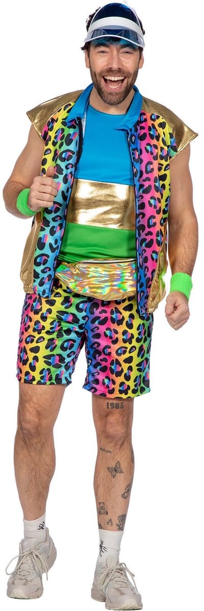 Party Outfit Regenboog Panter Heren - Maat XL-56/68