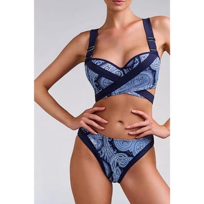 Marlies Dekkers Cache Coeur Paisley Print Plunge Balcony Bikini Top Größe: 70D | Bikinis Outlet | Damen