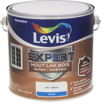 Levis - Expert Hout Lak Buiten Satin - Wit - 2,5 L