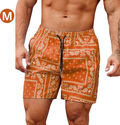 Livano Zwembroek Heren - Zwem Broek Mannen - Badkleding - Zwemmen - Lichtgewicht Swim Shorts - Zomerbroek - Met Zakken - Rood Oranje - Maat M