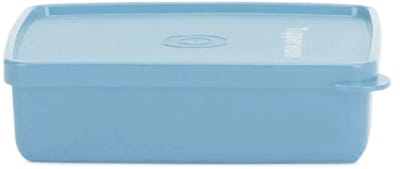 Tupperware KLEINE Broodtrommel Vierkant Blauw | Lunchbox | Vintage trommel Lichtblauw met deksel | Voor max. 2 sneetjes brood