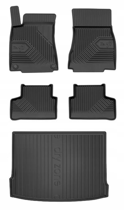 Frogum Voordeelset - Automatenset No.77 + Dry Zone Kofferbakmat - Geschikt voor Mercedes-Benz GLA (H247) vanaf 2019 - Hoge laadvloer - TPE Rubber - Zwart
