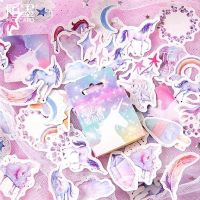 Unicorn Stickers 46 stickers – Bullet Journal, Planner & Scrapbook Stickers – Sinterklaas & Kerstcadeau – Schoencadeau – Cadeaus onder €5