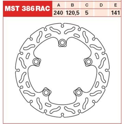 Remschijf TRW MOTO MST386RAC